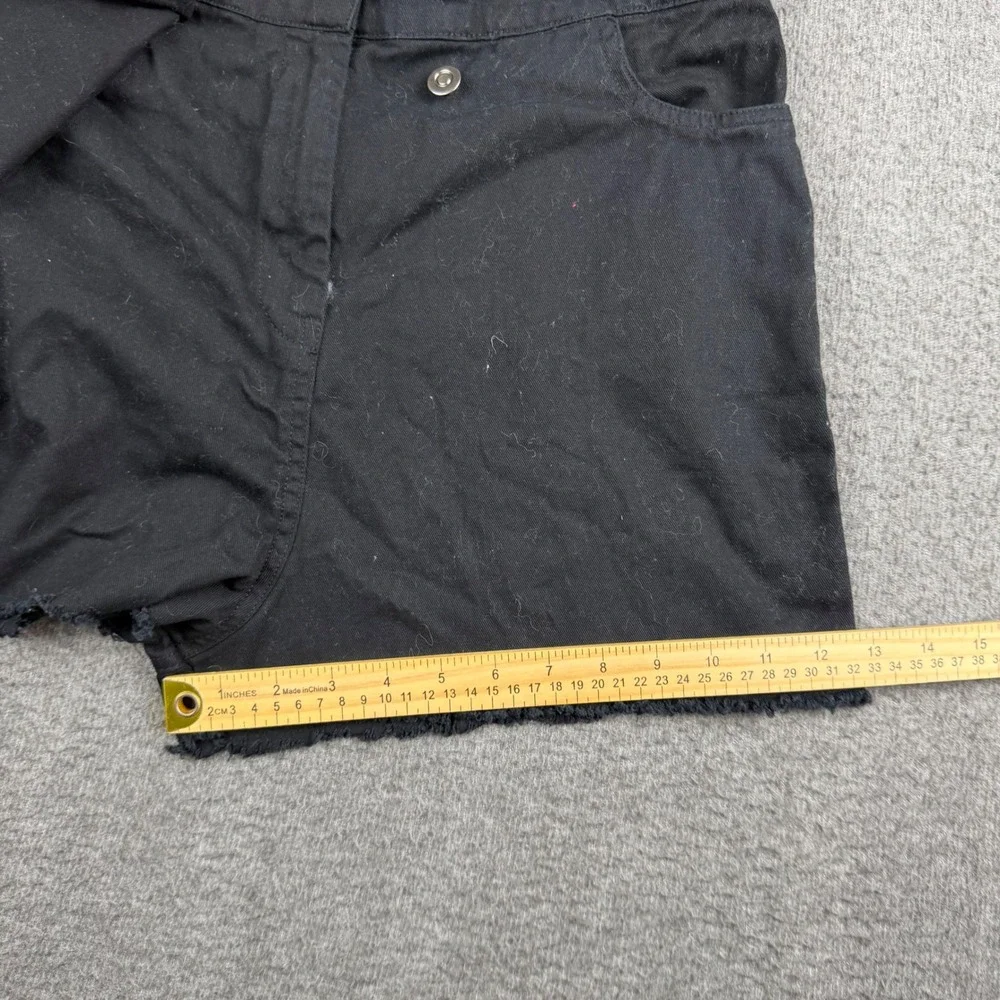 Lone Star Black Cotton Denim‎ Wrap Front Skort Raw Hem Medium